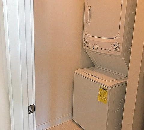 Full size washer and dryer in laundry room