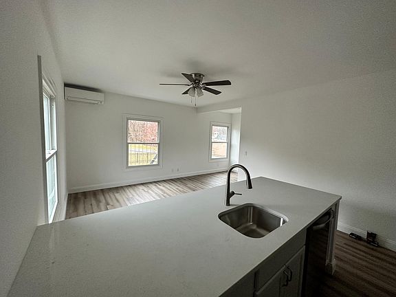 Kitchen, living room and home office