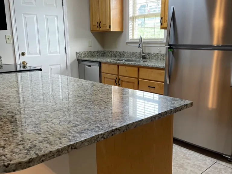 Stainless steel appliances in kitchen