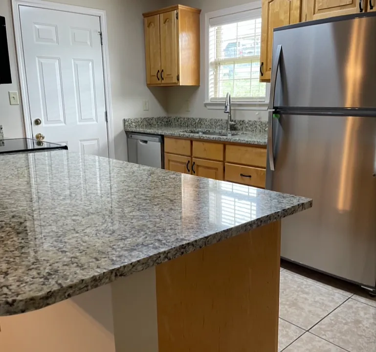 Stainless steel appliances in kitchen
