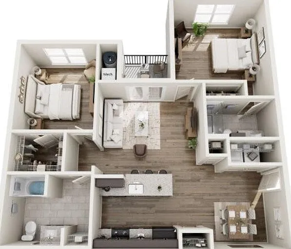 2 bed, 2.0 bath, 1097 sqft, $1,309 — Photo 2