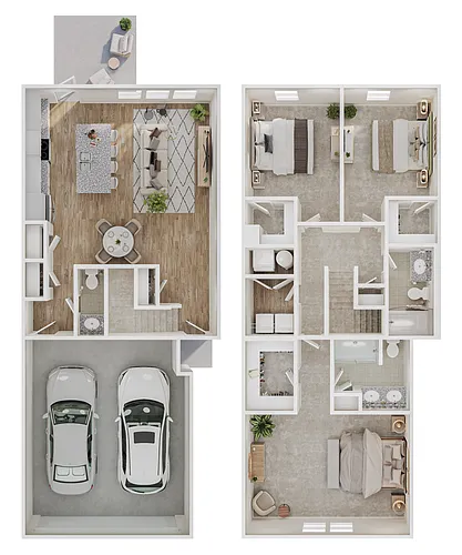 Floor plan 3 Bed/ 2.5 Bath Townhome A