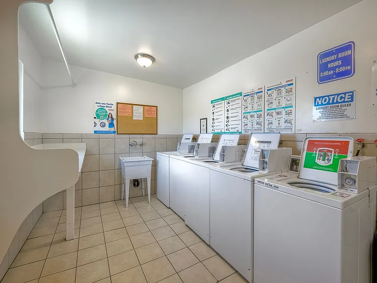 Enjoy the ultimate convenince of a full serivce laundry room. Open every day of the year.