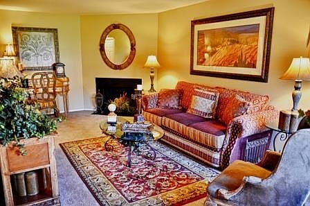 living room with fireplace