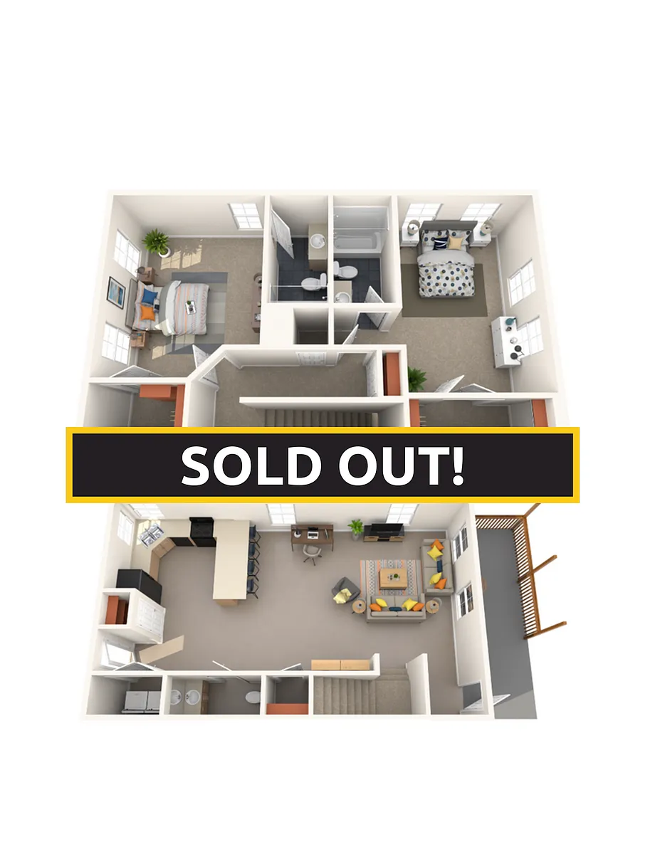 Floor plan 2BR/2.5BA