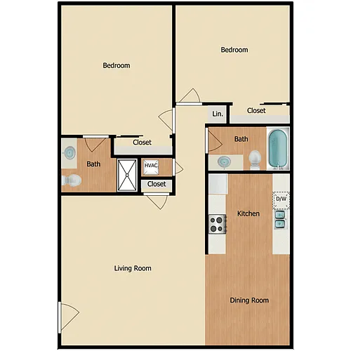 Floor plan 2 Bed 2 Bath
