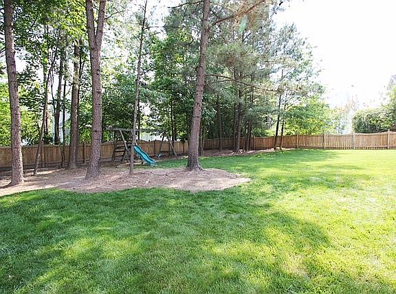 Large fenced backyard
