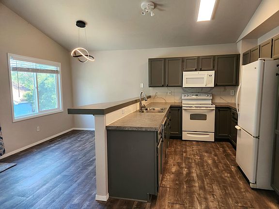 Large kitchen and dining room