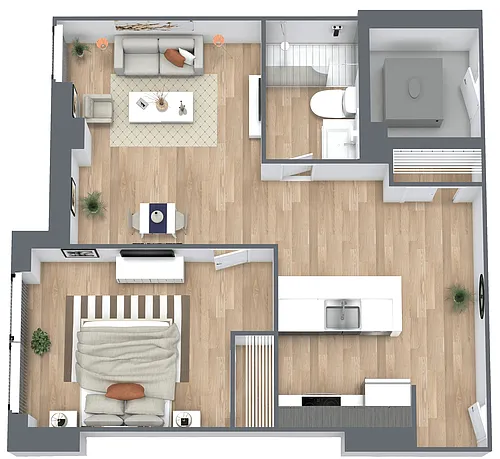 Floor plan A5: 1 Bed 1 Bath