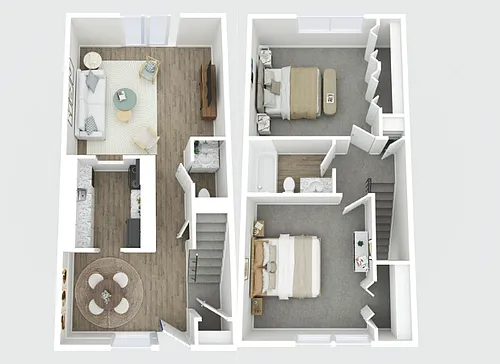 Floor plan Abercorn Townhome 2 bed Classic
