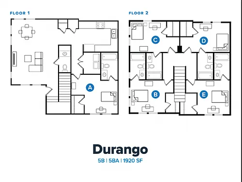 Floor plan 5BR/5.5BA - Durango