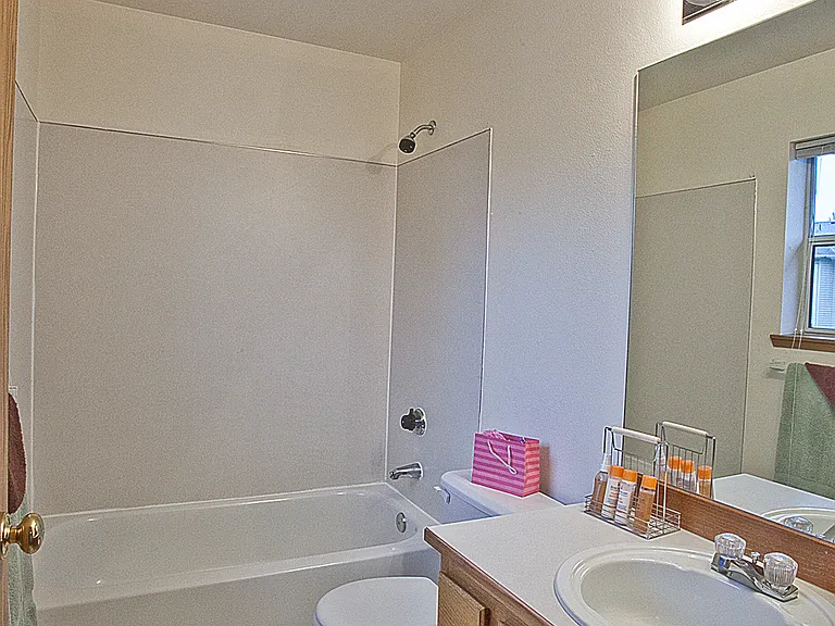master bath. 2nd upstairs Hall full bath is the same. 3rd half bath is downstairs.