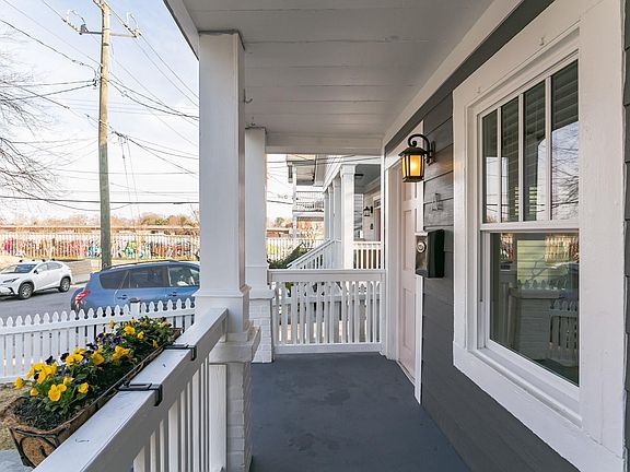 Dedicated front porch with view of beltline.
