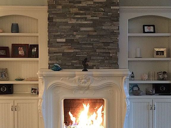 Real wood burning fireplace