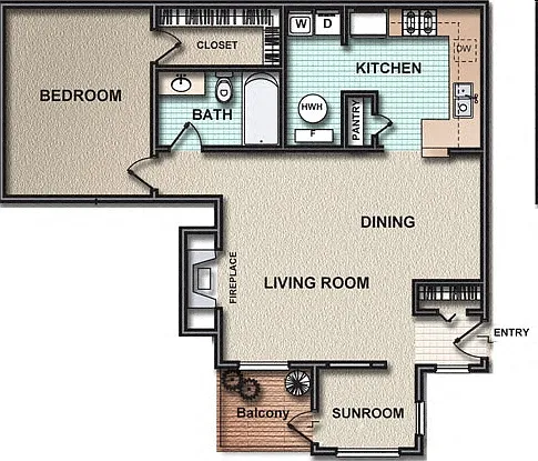 Floor plan 1X1A