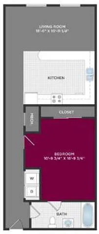 Floor plan One Bed One Bath