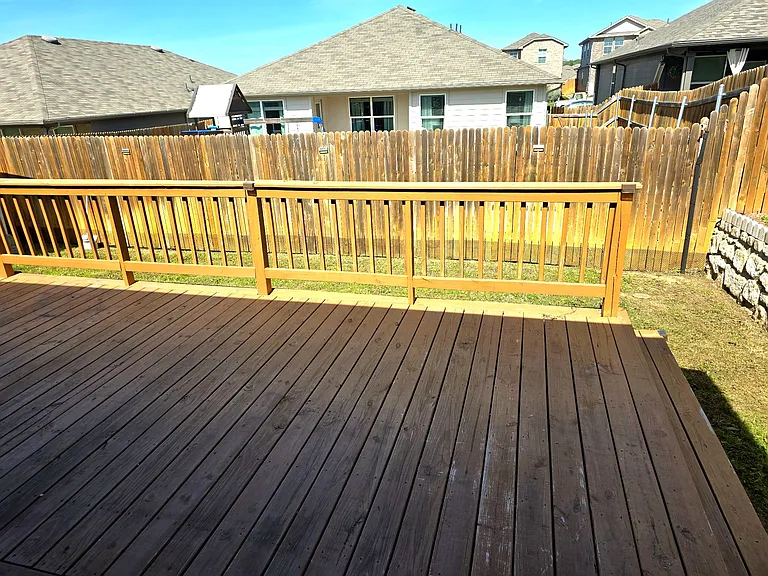 Large wood deck: perfect for relaxing, grilling, or entertaining.
