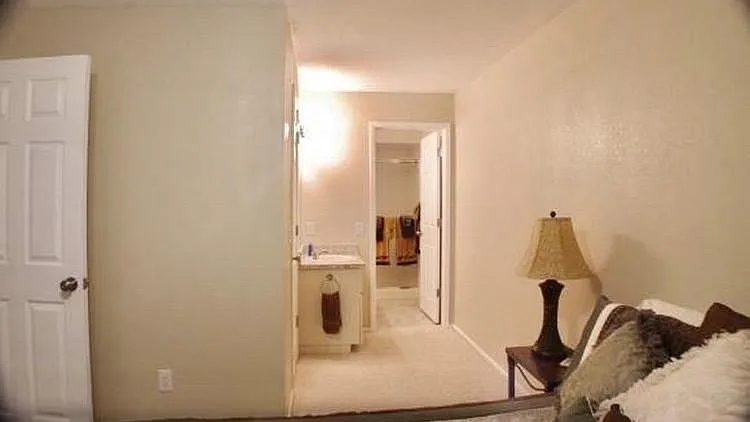 View into master bathroom