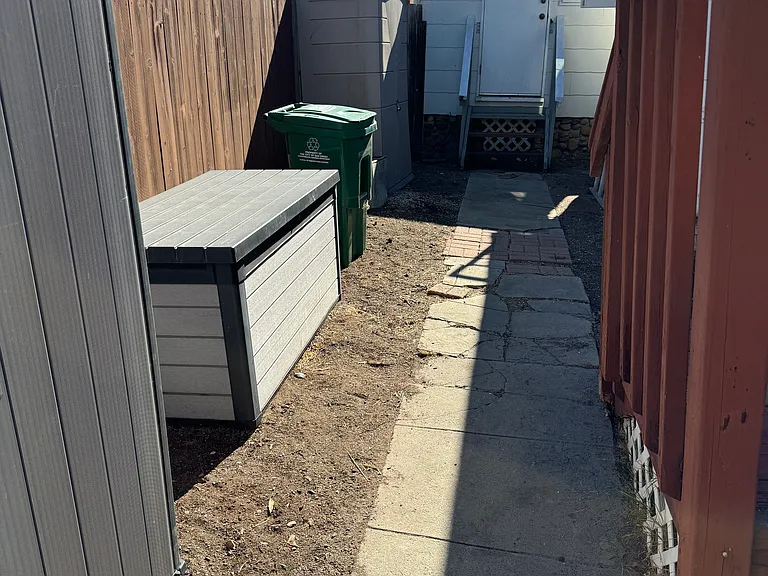 Rear shared area. Lower storage bin provided for Bachman renter.