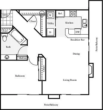 Floor plan 1X1 - M