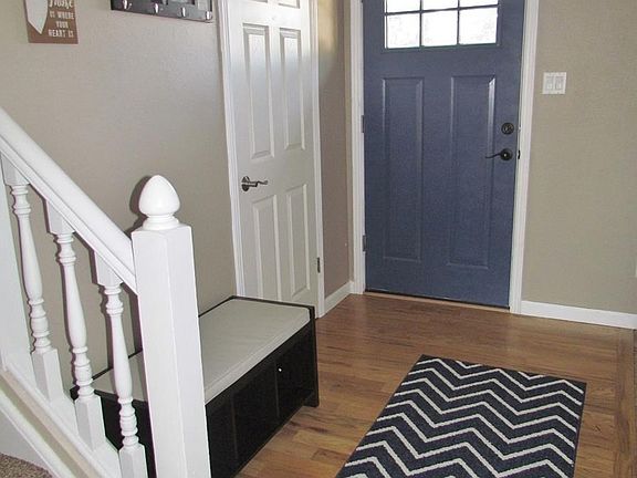 Hardwood floors at entry