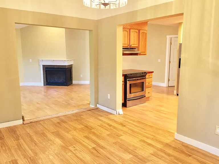 dinning area and up stair living with gas fire place