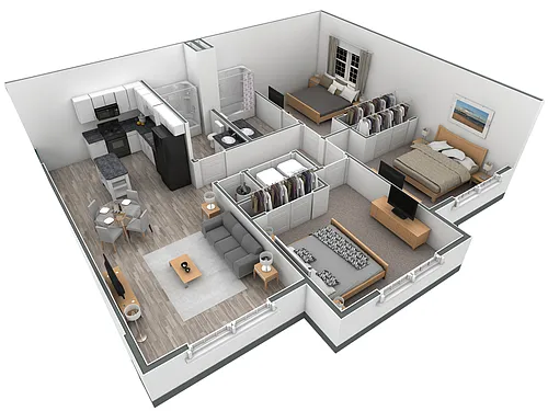Floor plan 3-2 BR Horizon Overlook