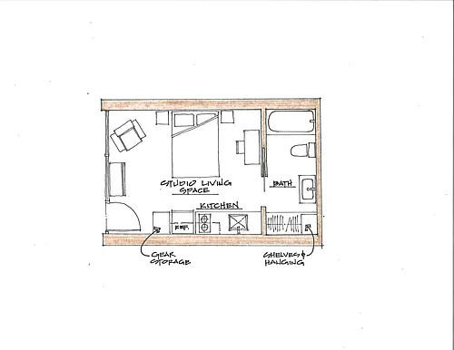 Floor plan Studio A1 - Furnished