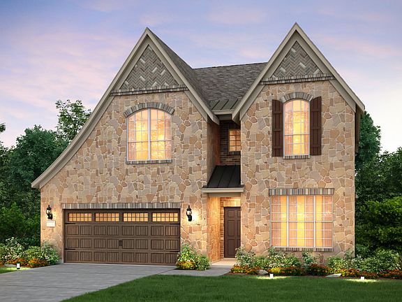 The Lexington, a two-story home with 2-car garage, shown as Home Exterior F
