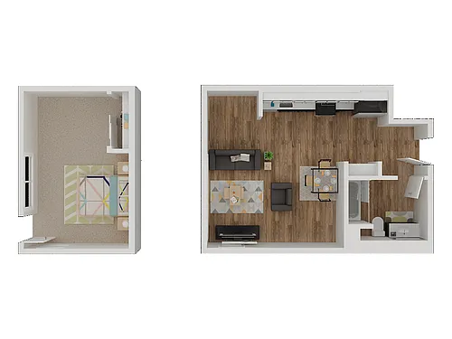 Floor plan One Bedroom - Townhome