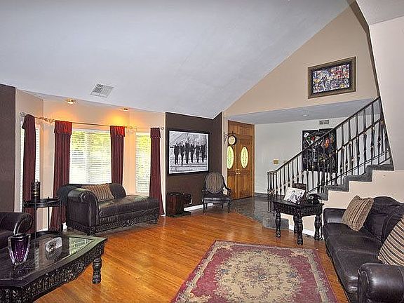 Grand Living Room with bamboo floors