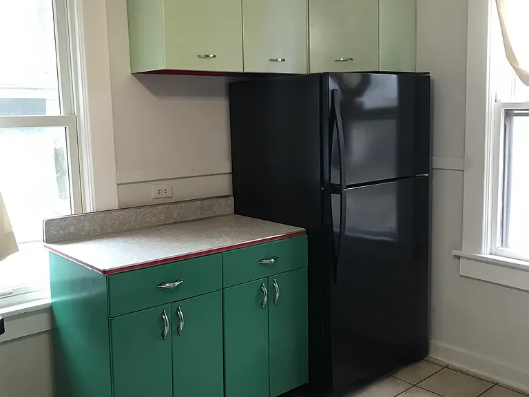 Retro Cabinets, new fridge now stainless steel
