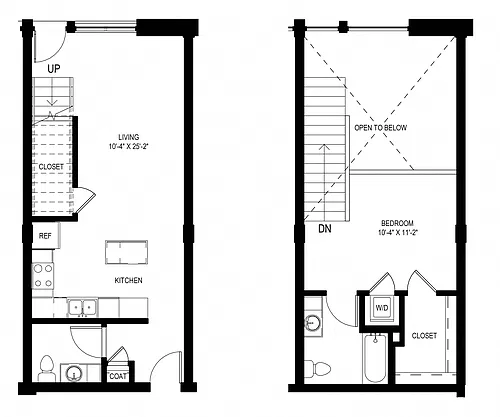 Floor plan Live Work 853 SF