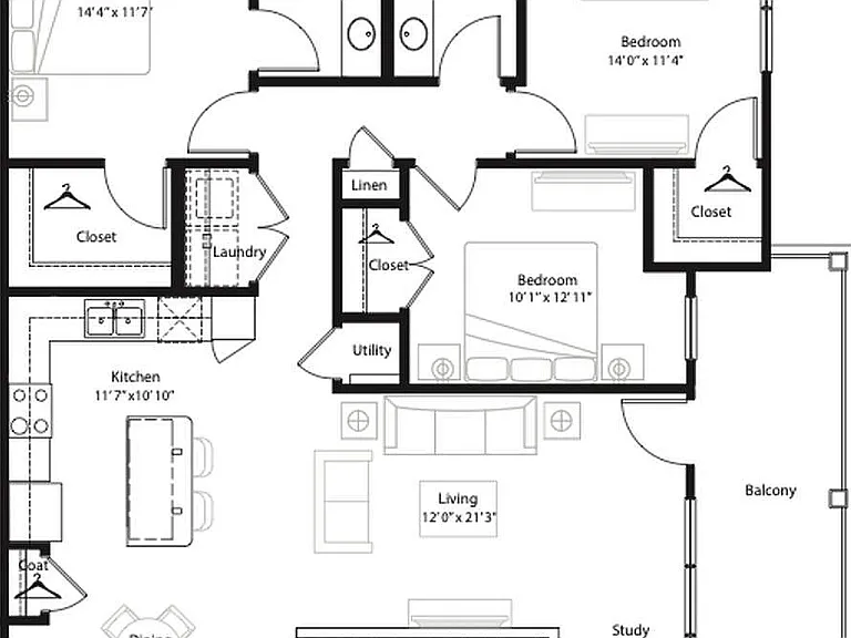 C2 Floor plan W Dimensions C2 Floor plan W Dimensions