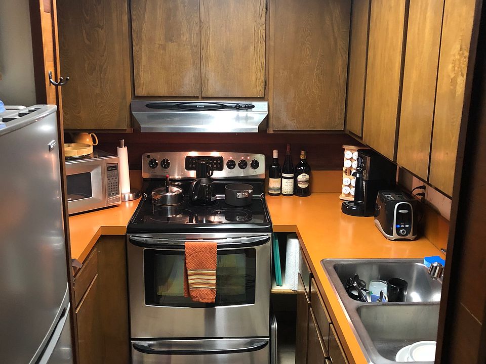 Very well stocked kitchen.