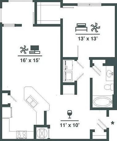 1 Bedroom | 1 Bath | 890 SF 1 Bedroom | 1 Bath | 890 SF
