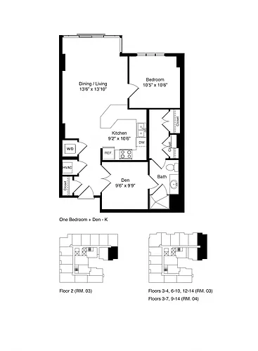 Floor plan ONE BEDROOM K