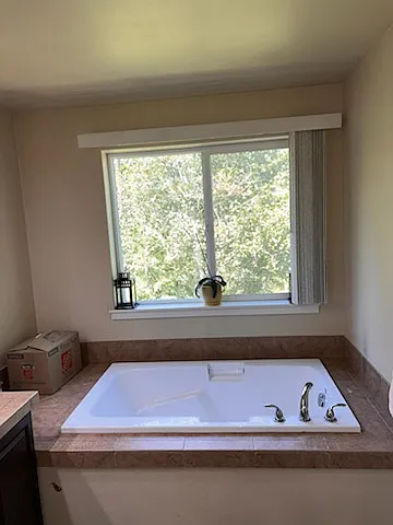 Master bath. Note that rental is unfurnished.