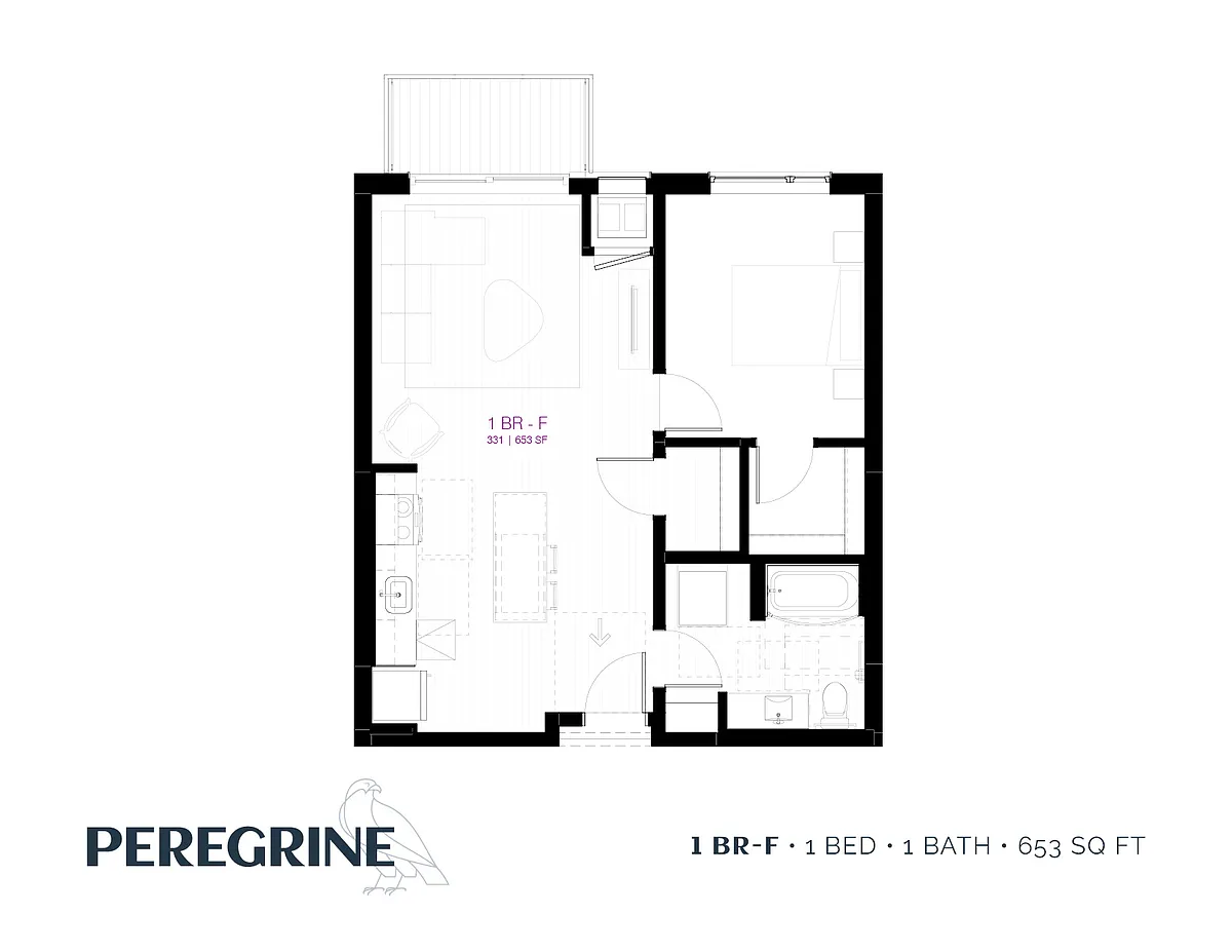 Floor plan 1 Bedroom F
