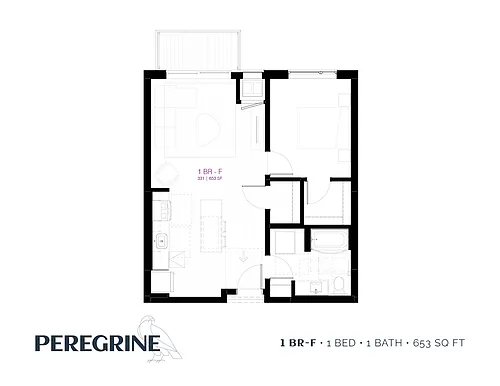 Floor plan 1 Bedroom F