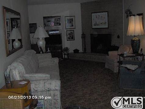 Family room with corner fireplace