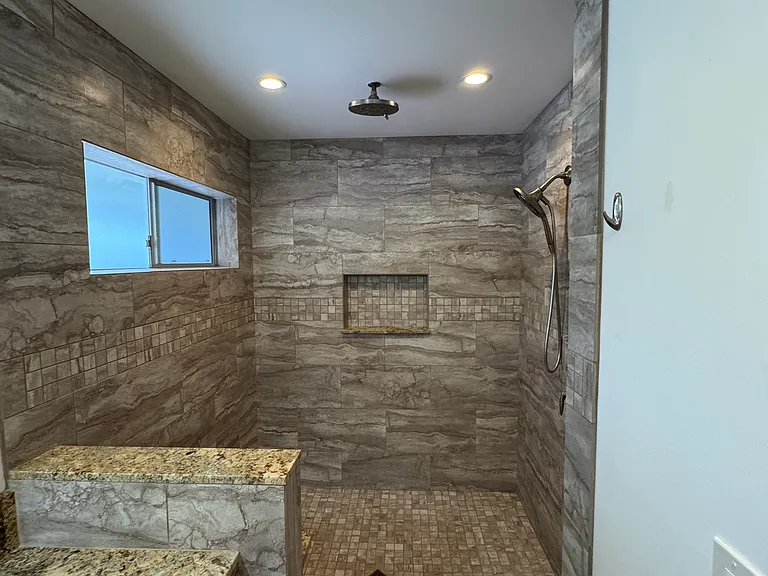 Master bathroom walk in shower.