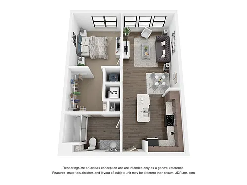 Floor plan A2 (1 Bedroom)