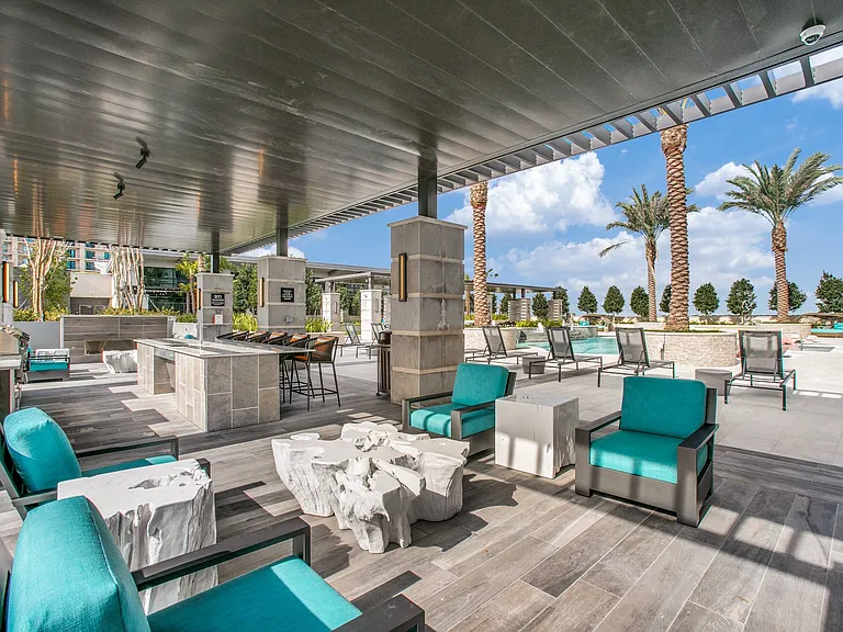 Elegant covered seating space.