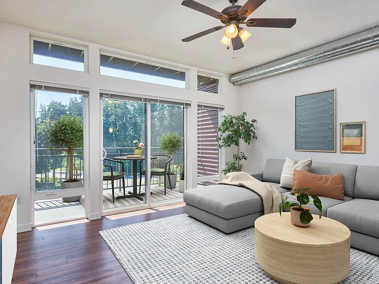 Living Room with Balcony and Hard Surface Flooring