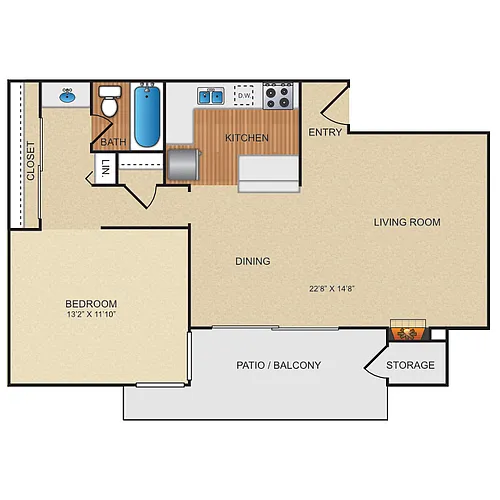 Floor plan One Bed Plan A