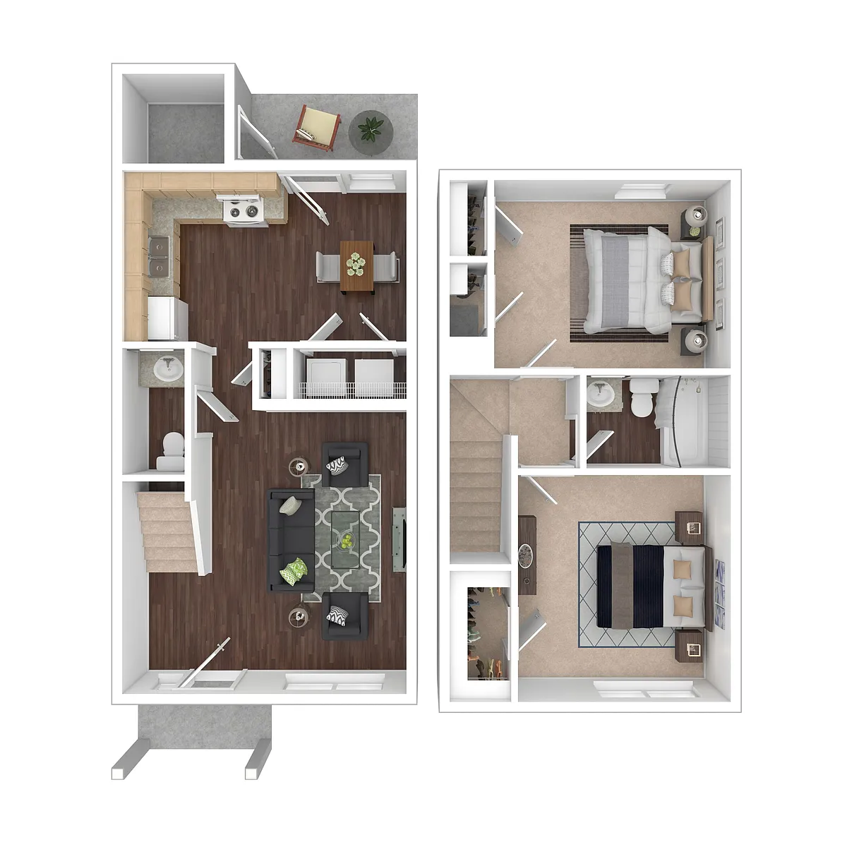 Floor plan 2 Bed 1.5 Bath