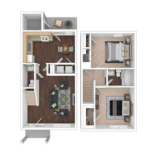 Floor plan 2 Bed 1.5 Bath