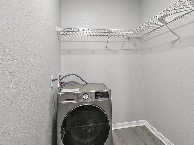 Convenient in-home laundry with additional storage space