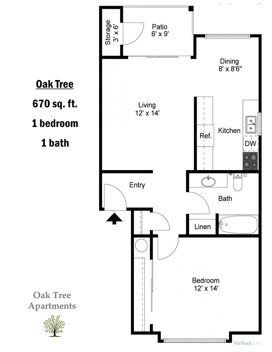 Floor plan OT 1x1